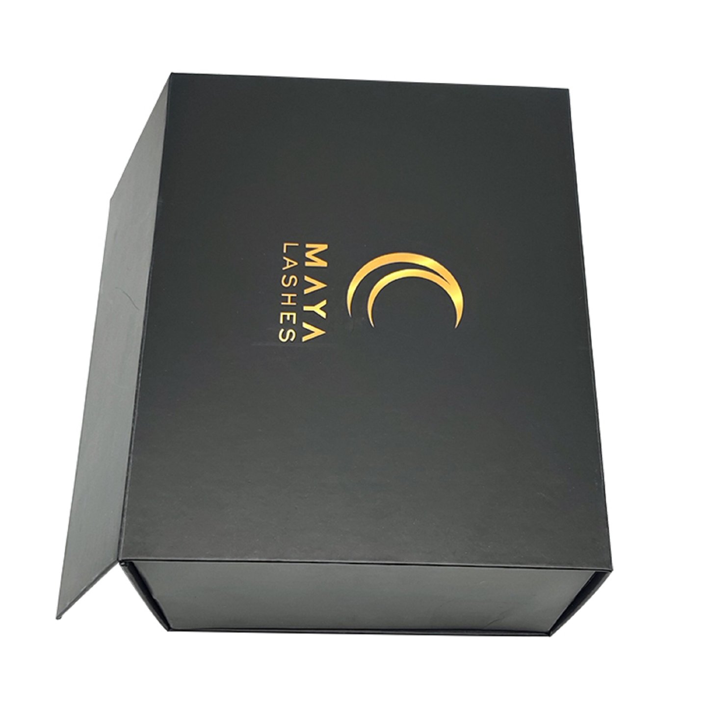 Black  magnetic  gift  box   custom logo  stamp  foldable  cardboard boxes  with  lids