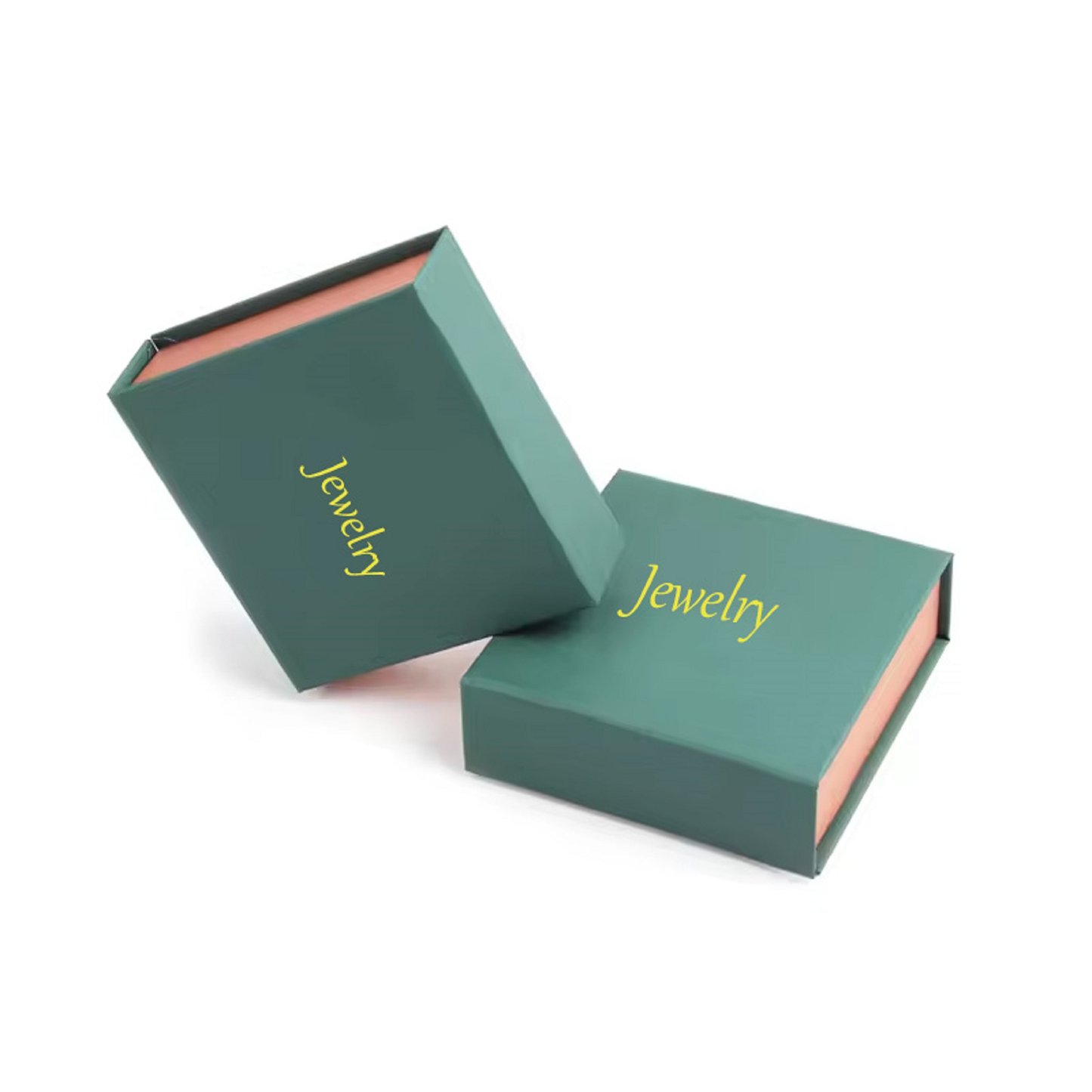 Green Customizable Packaging Box With Magnetic Lids Rigid Cardboard Boxes For Earrings Bracelet