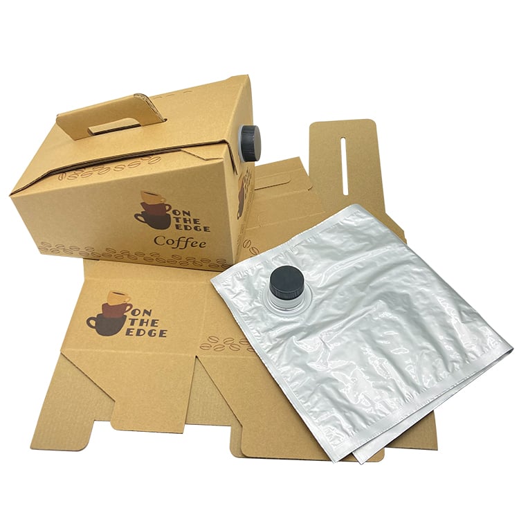 Hotsale Custom Logo Printed Coffee Juice Takeout box Dispenser pouch 3L/96oz Coffee to go packaging