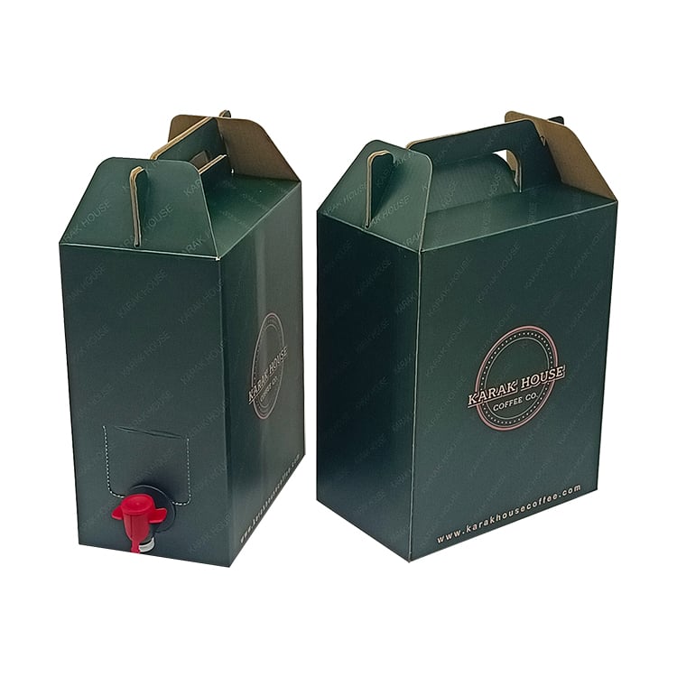 Custom Coffee Take Out 96oz Portable Box Kraft Disposable Coffee Dispenser Insulated for Hot Cold Drinks To Go Boxes