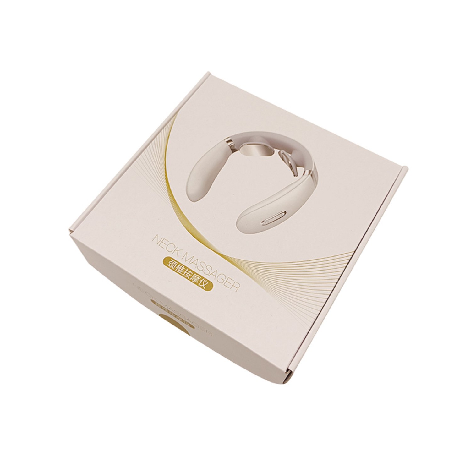 Folding mailer box  Neck massager electronic product packaging design with insert