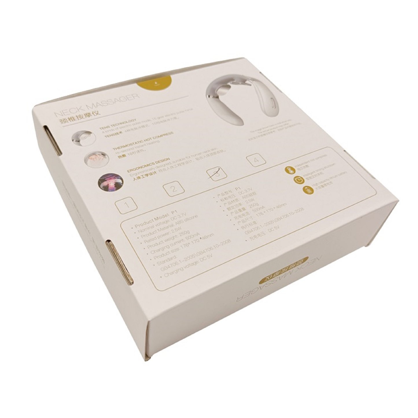 Folding mailer box  Neck massager electronic product packaging design with insert