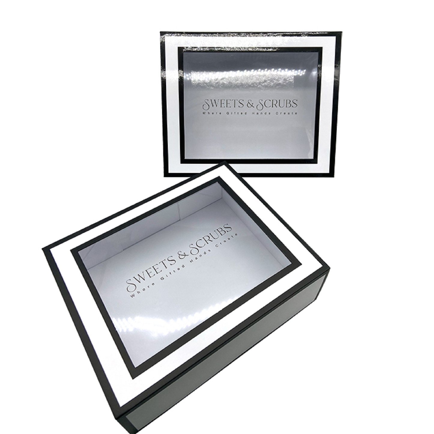 White Foldable magnetic rigid box  custom pvc window  packaging boxes for swimsuits