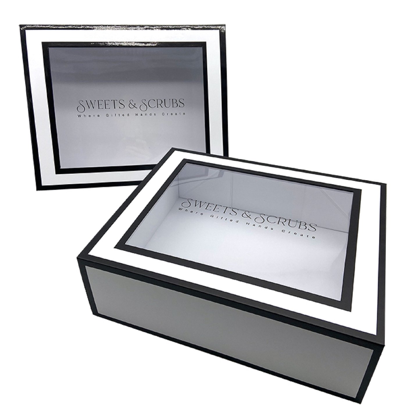 White Foldable magnetic rigid box  custom pvc window  packaging boxes for swimsuits