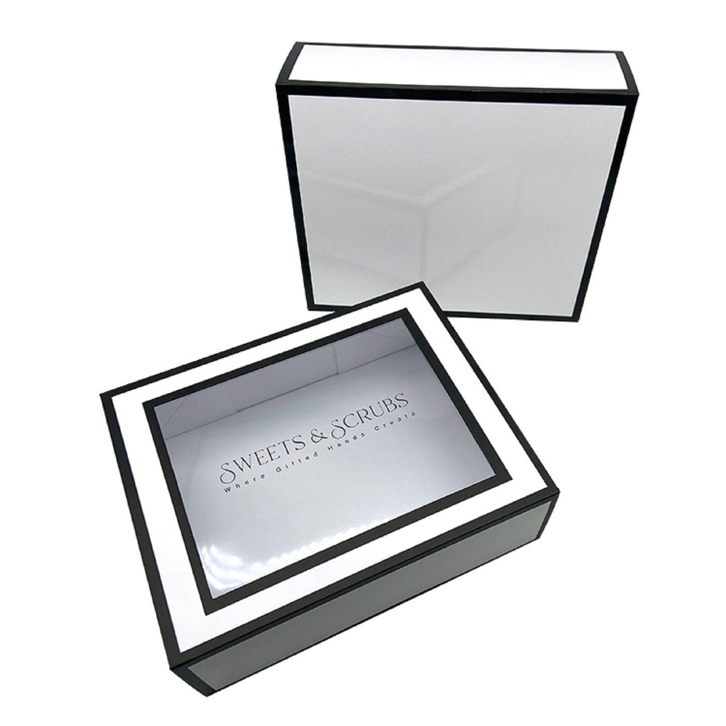 White Foldable magnetic rigid box  custom pvc window  packaging boxes for swimsuits