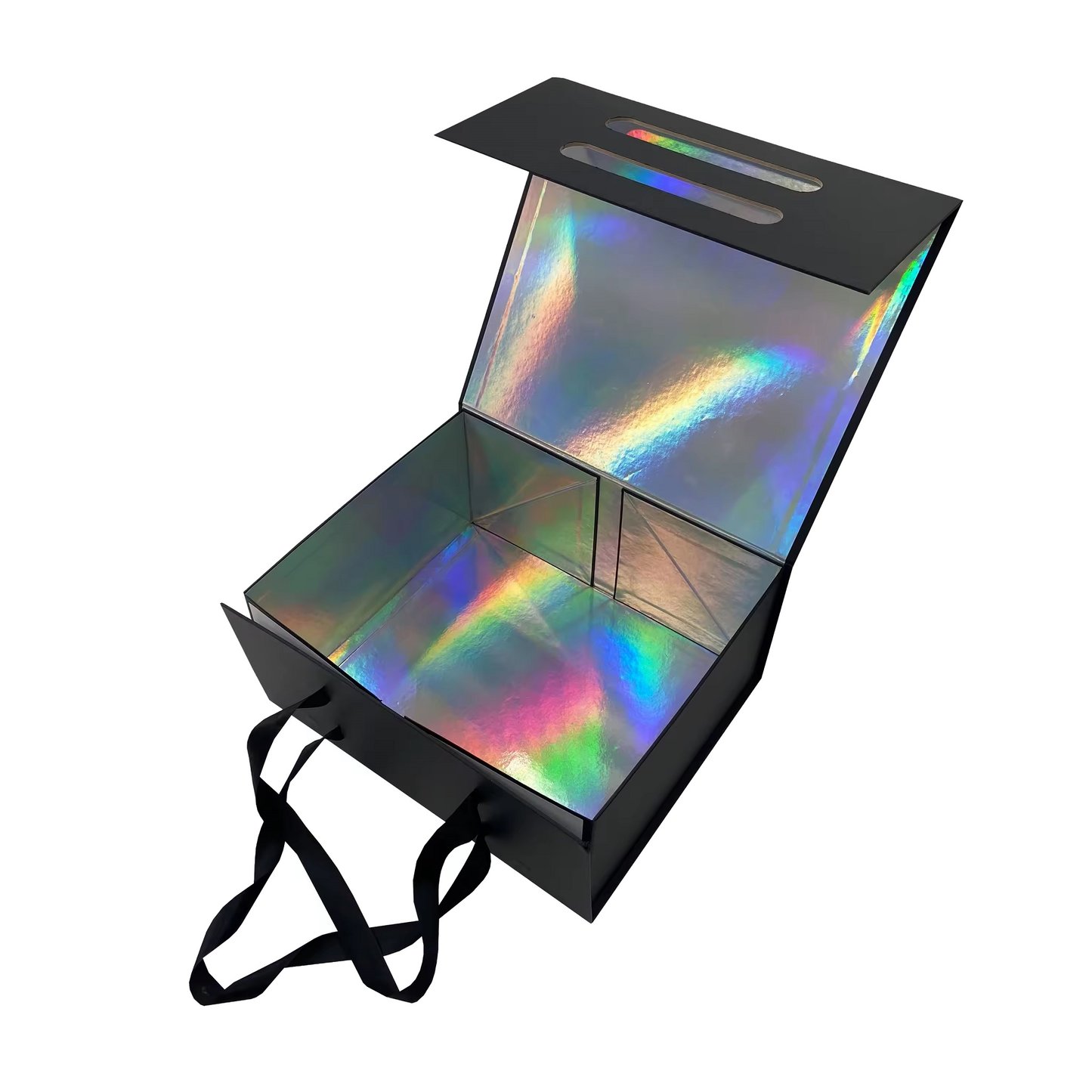 Holographic gift boxes with soft touch lamination  film    subscription boxes for men's suits