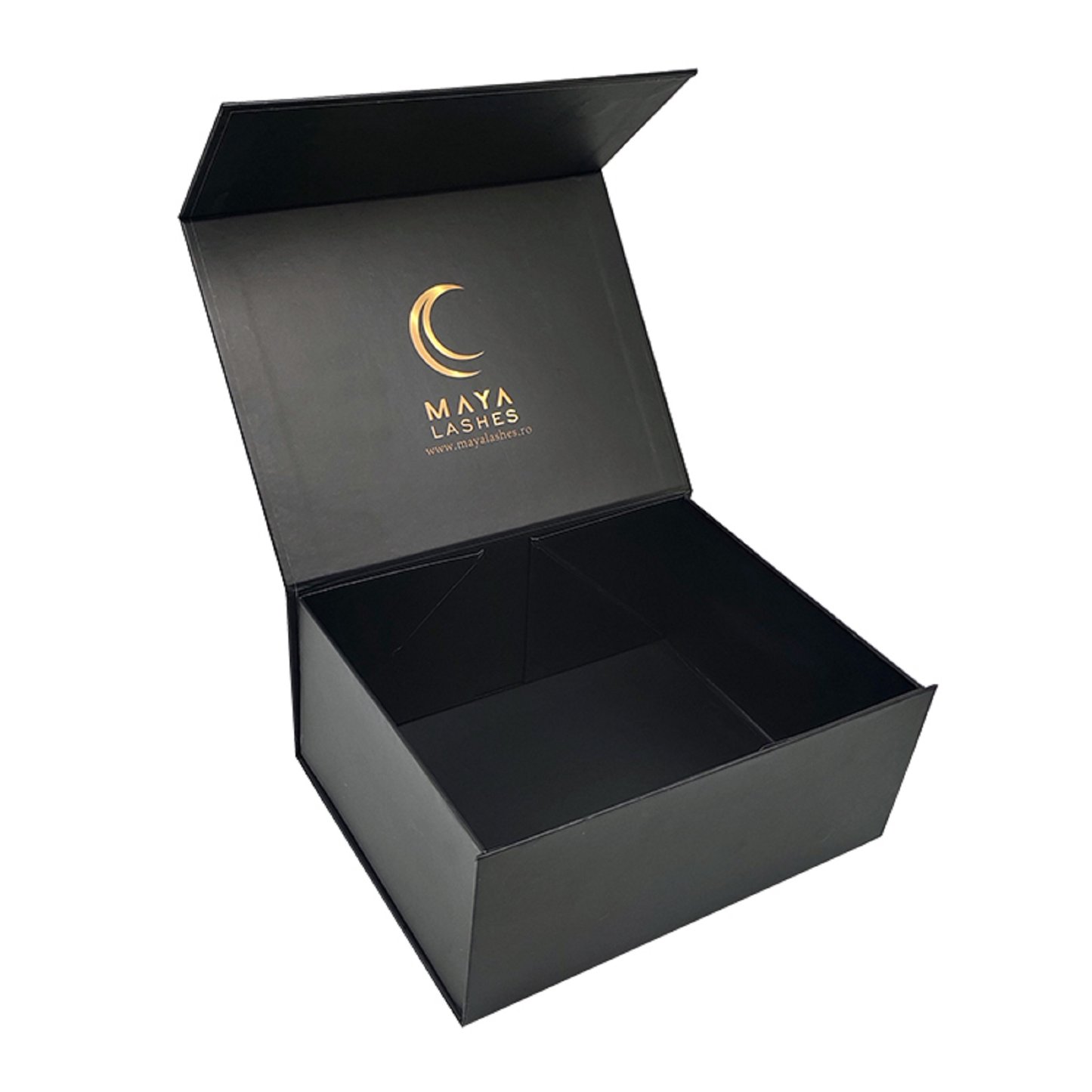 Black  magnetic  gift  box   custom logo  stamp  foldable  cardboard boxes  with  lids
