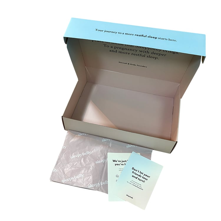 Luxury Exquisite Custom Logo Print  Clothing Packaging Box with Tissue Paper