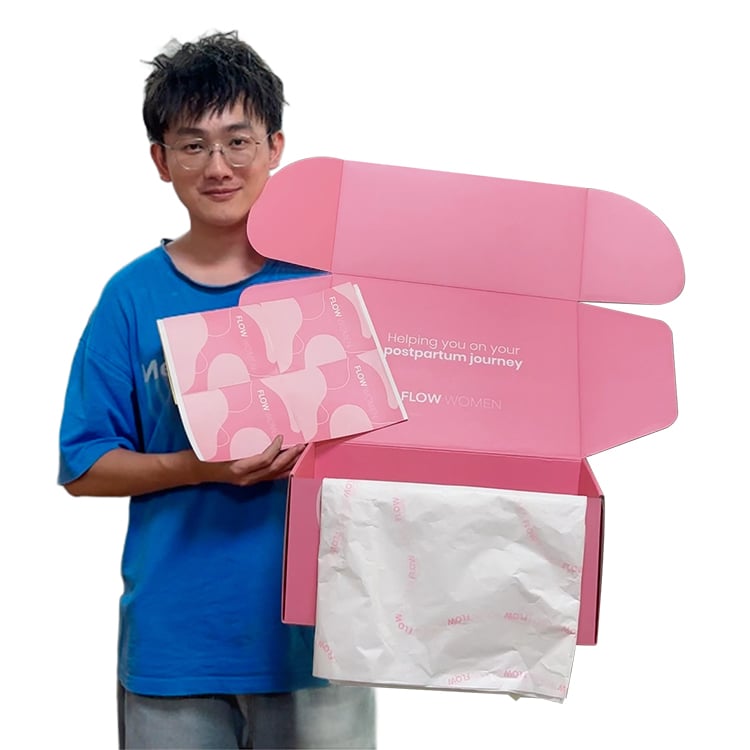 Hot Selling Design Custom Printed Recycled  Paper Box Cosmetic Product Shipping Sticker Mailer Packaging Box
