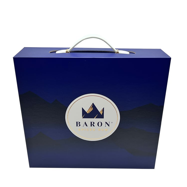 Custom Wine Box Luxury Hot Stamping Golden Champagne Wine Brandy Gift Box
