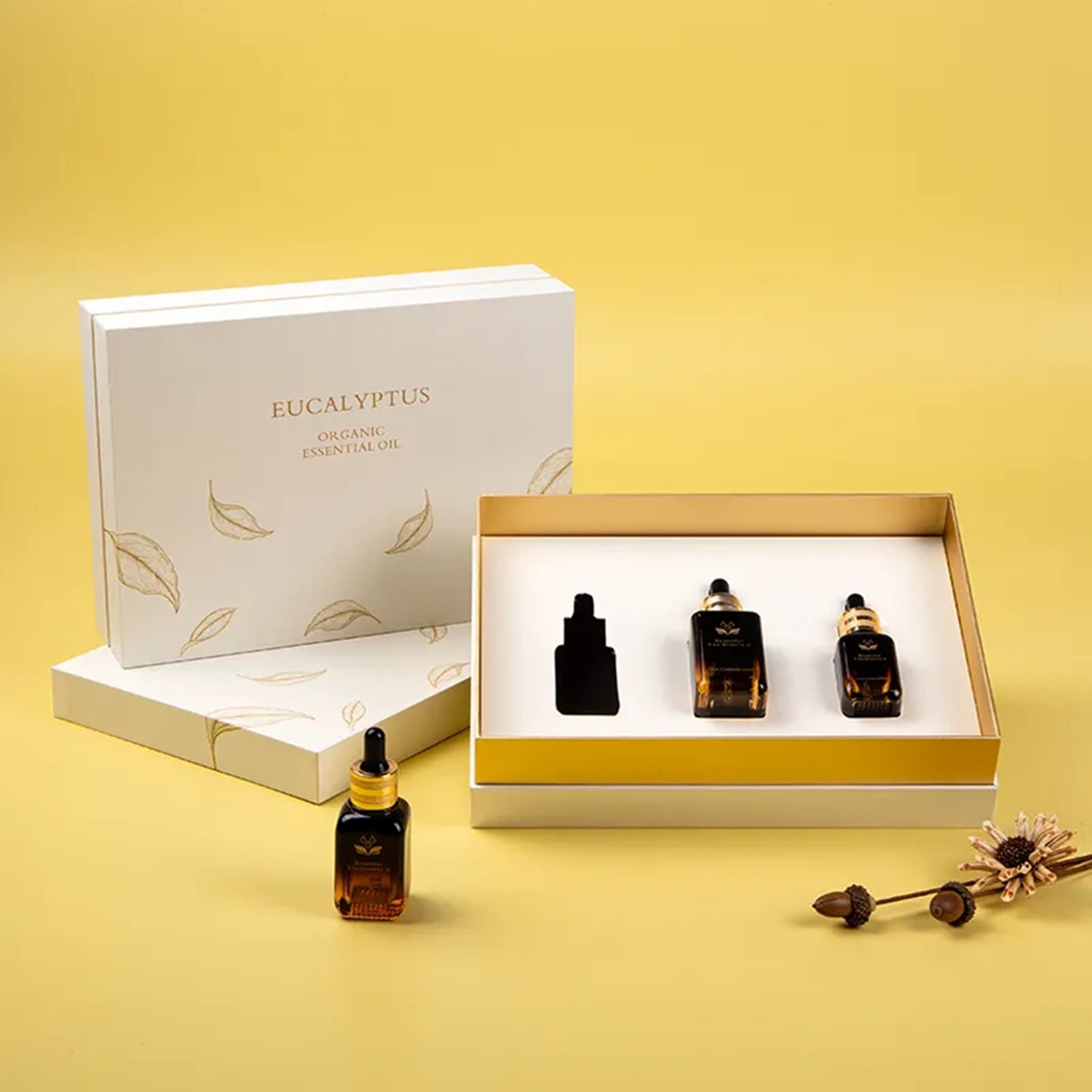 Personal Printed Cosmetic Box Lid And Base Design For Essential Oil