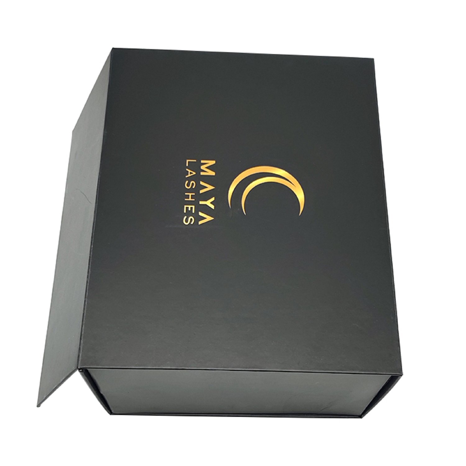Black  magnetic  gift  box   custom logo  stamp  foldable  cardboard boxes  with  lids