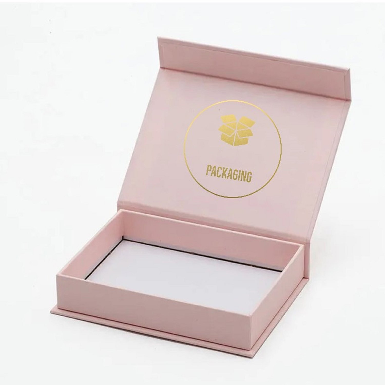 Pink  cardboard gift box with magnetic  lid for clothing paper packaging boxes
