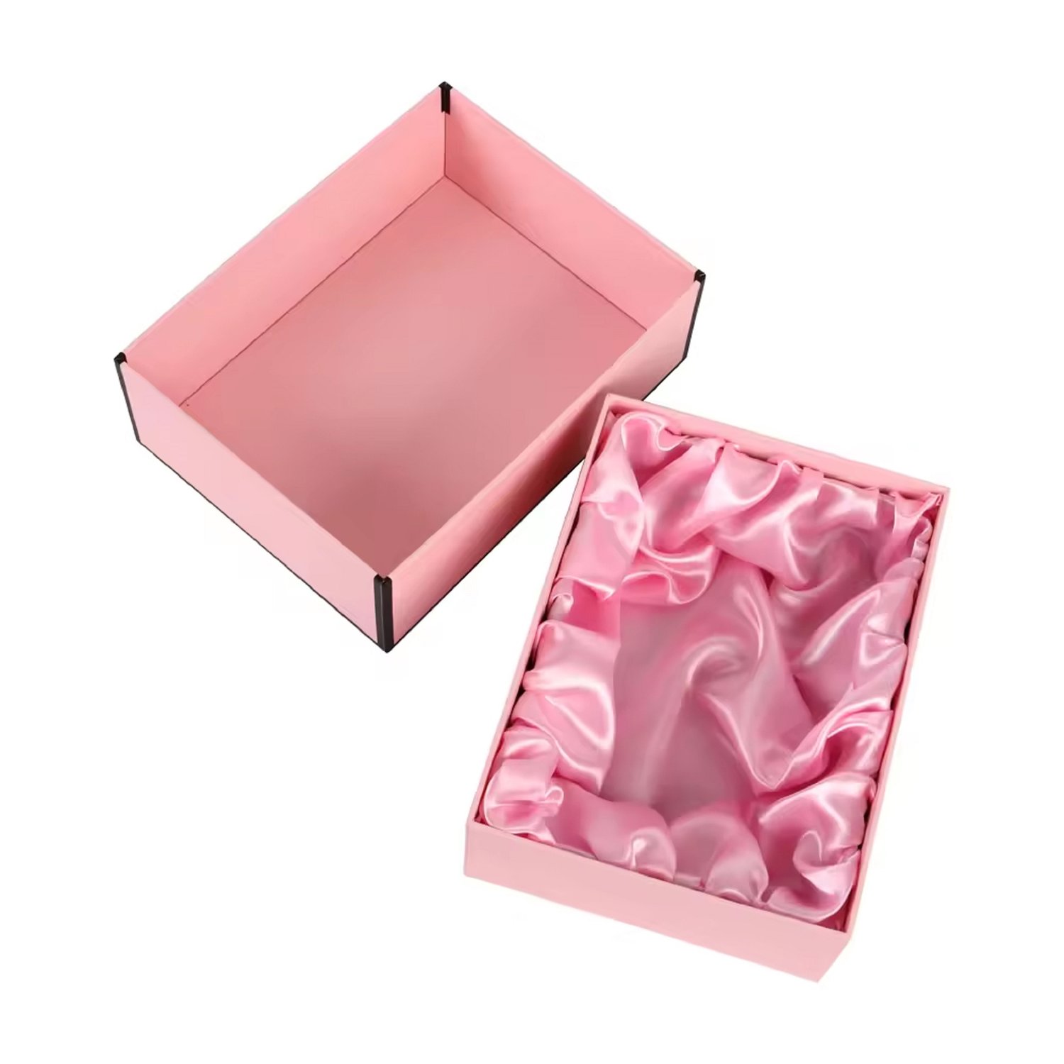 Custom  Cardboard boxes with lids pink silken lining box  packaging for dress belts