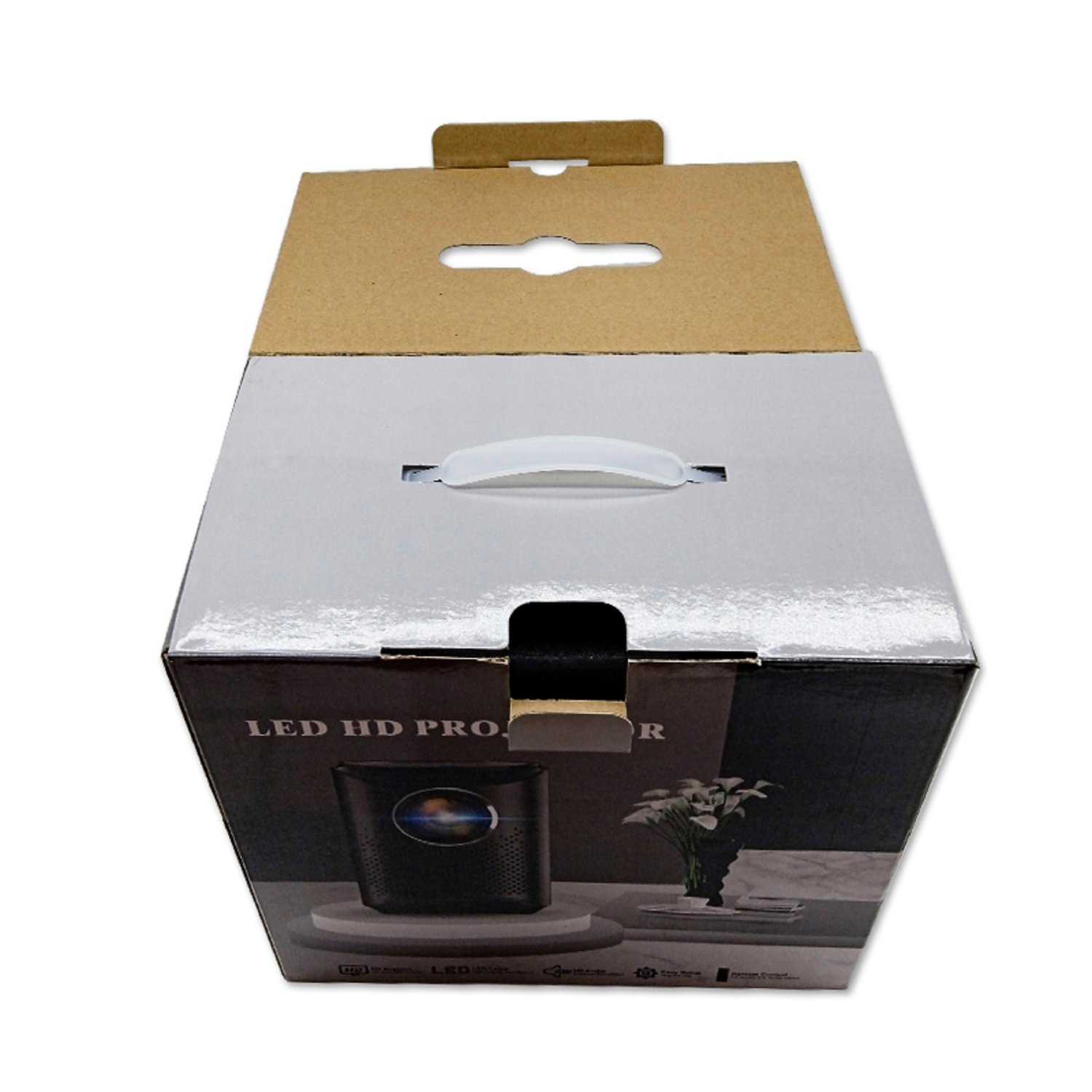 Moving Projector boxes with handles electronics shipping box with glossy lamination