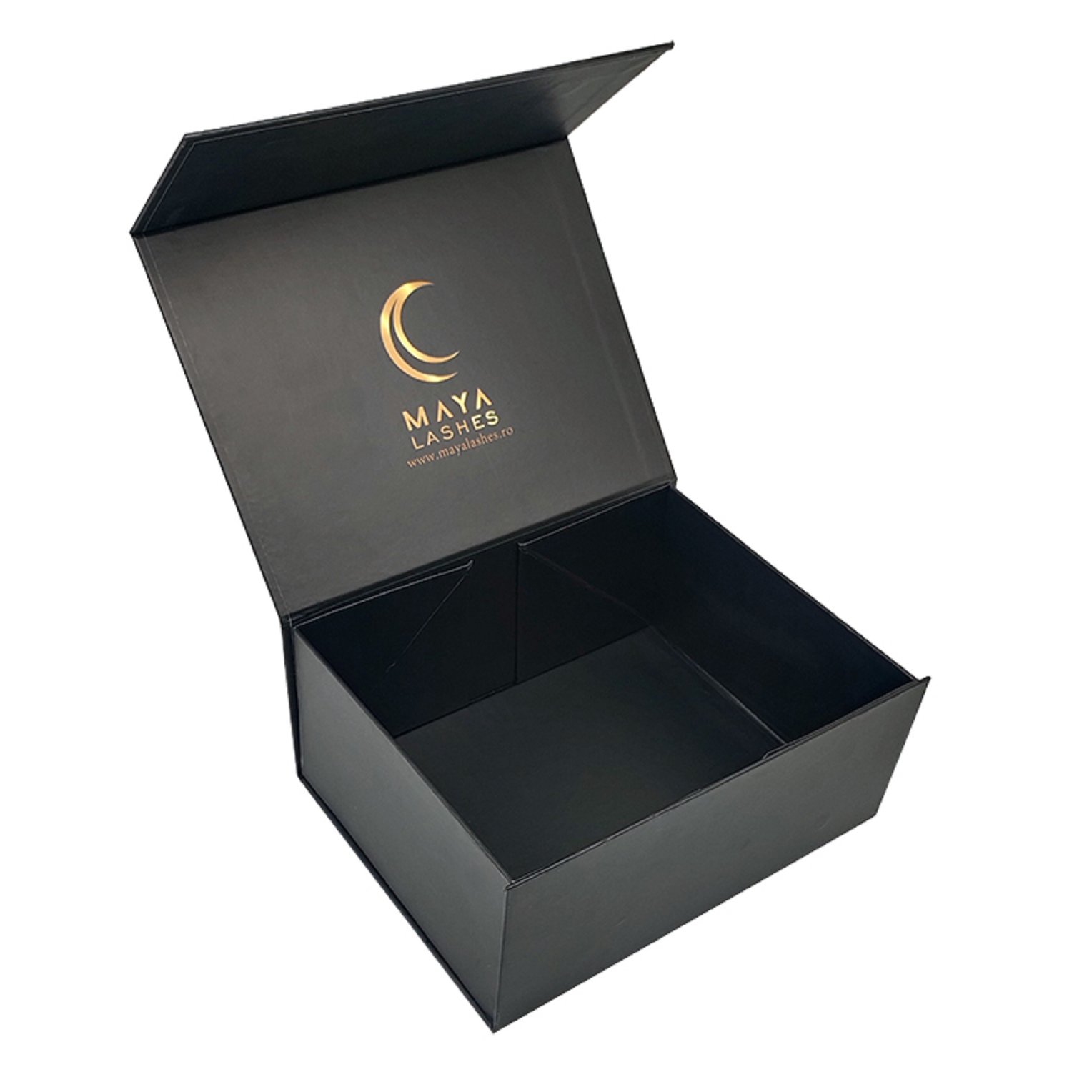 Black  magnetic  gift  box   custom logo  stamp  foldable  cardboard boxes  with  lids