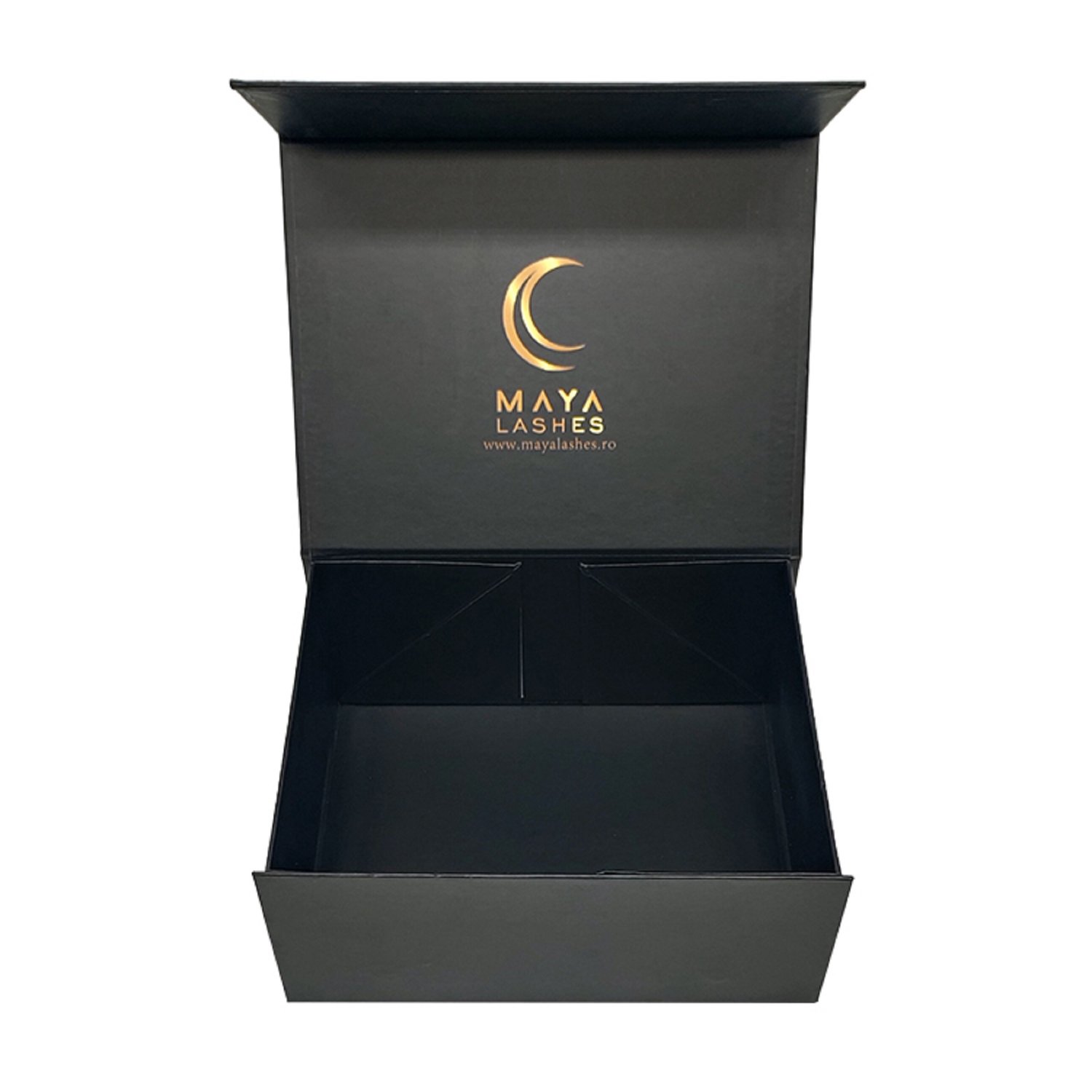 Black  magnetic  gift  box   custom logo  stamp  foldable  cardboard boxes  with  lids