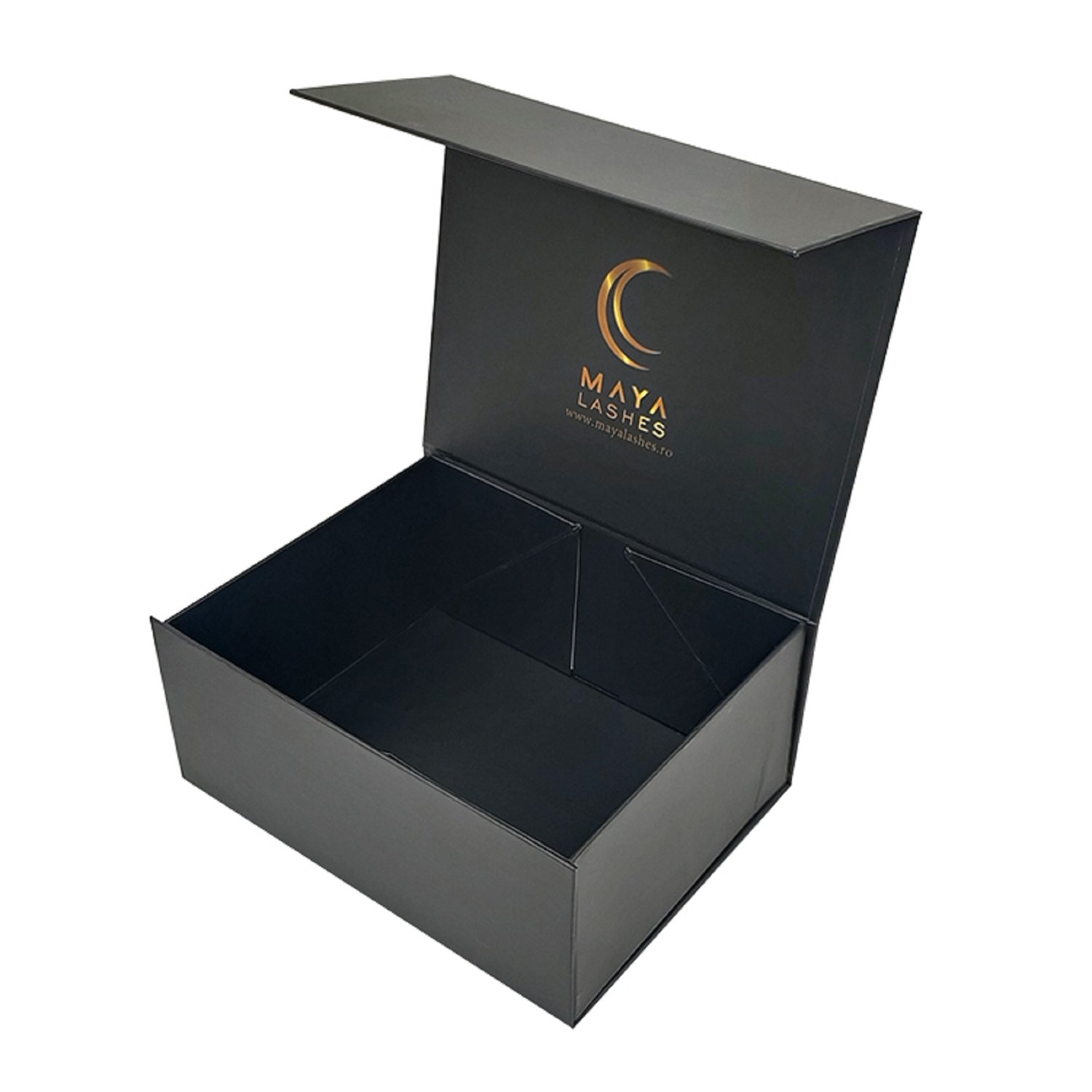 Black  magnetic  gift  box   custom logo  stamp  foldable  cardboard boxes  with  lids