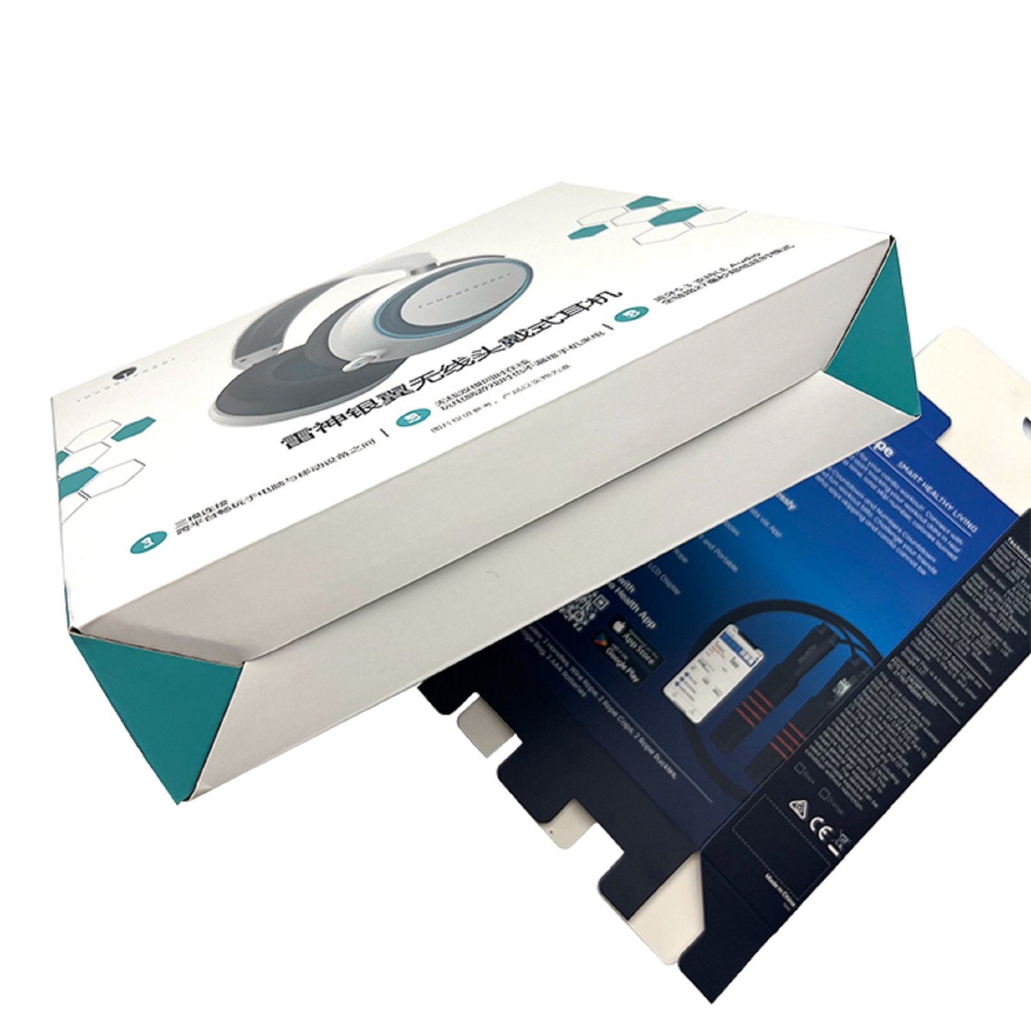 Box design for bluetooth gaming headset custom electronics packing  lock bottom boxes