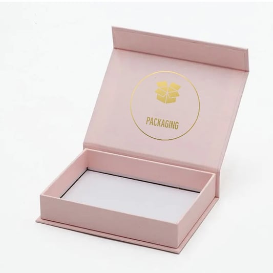 Pink  cardboard gift box with magnetic  lid for clothing paper packaging boxes