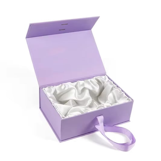 Luxury Gift Box With Ribbon Rigid Packaging Cardboard Paper Box Wholesale Custom Silk Lining Boxes