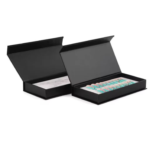 Black Gift Box Wear Nails Luxury Rigid Packaging Magnetic Gift Boxes Wholesale
