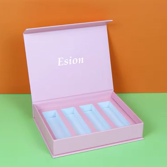 Pink Magnetic Closure Gift Boxes Cardboard Box With Foam Insert For Perfumes