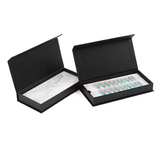 Black Gift Box Wear Nails Luxury Rigid Packaging Magnetic Gift Boxes Wholesale