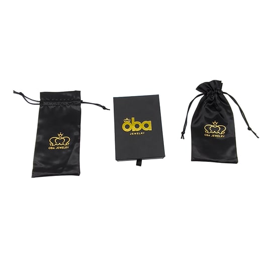 Hotsale Luxury Black Earring Ring Jewelry Box With Insert Custom Logo Printed Foil Stamping