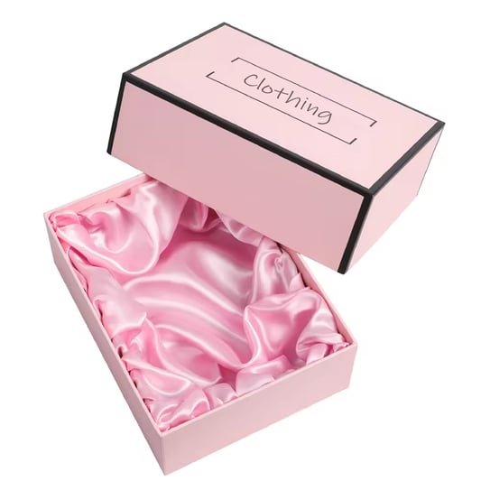 Custom  Cardboard boxes with lids pink silken lining box  packaging for dress belts