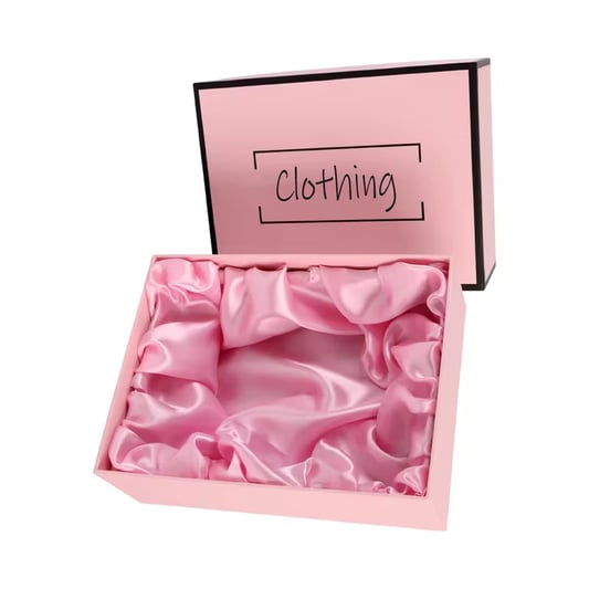 Custom  Cardboard boxes with lids pink silken lining box  packaging for dress belts