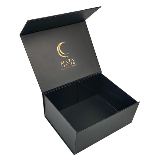 Black  magnetic  gift  box   custom logo  stamp  foldable  cardboard boxes  with  lids
